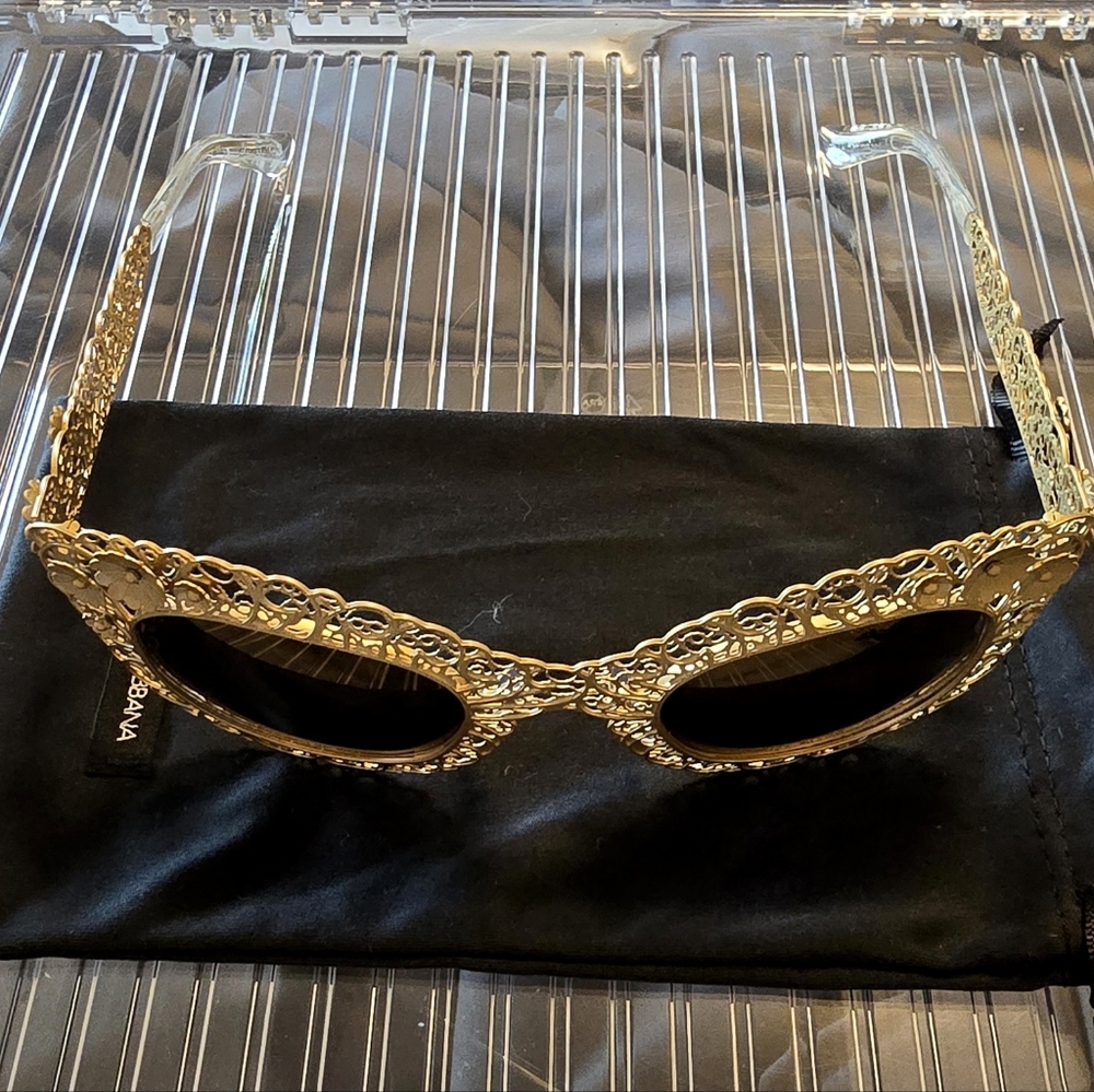 New, In Box, Dolce & Gabbana Gold Sunglasses - Picture 6 of 13